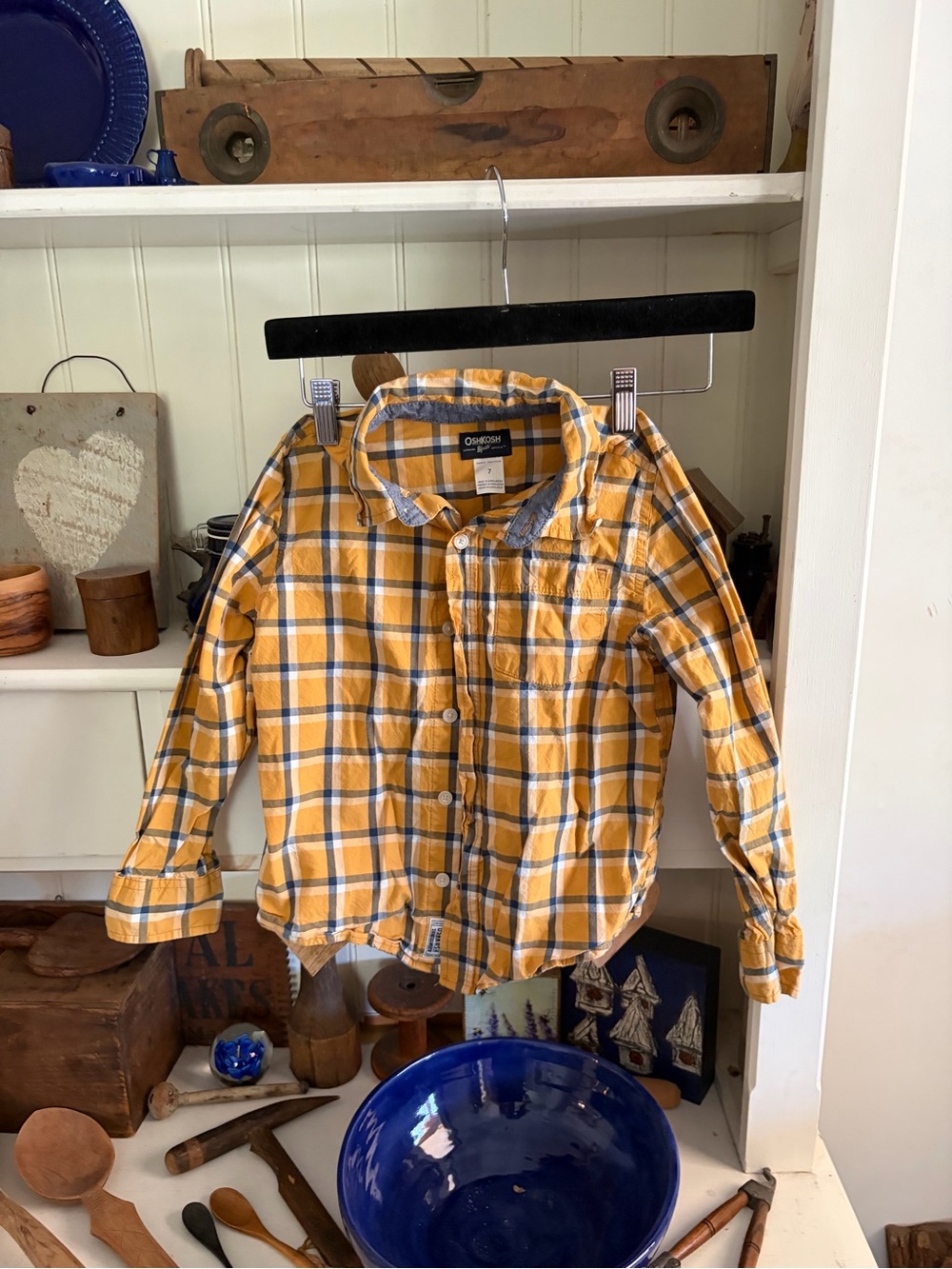 OshKosh B'gosh Yellow Plaid Button-Down Shirt for boys